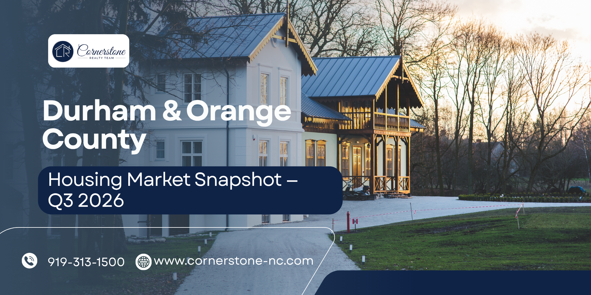 Get the latest Durham & Orange County housing market snapshot for Q3 2026, including home prices, inventory, market trends, and insights for buyers and sellers.