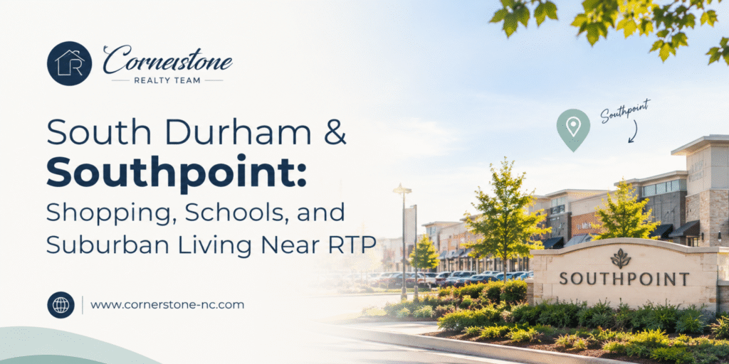 Thinking about South Durham Explore Southpoint neighborhoods, schools, housing options, shopping, green spaces, and easy access to RTP